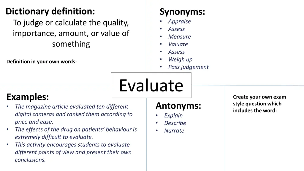 dictionary definition to judge or calculate