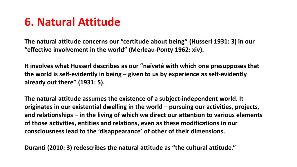 6 natural attitude