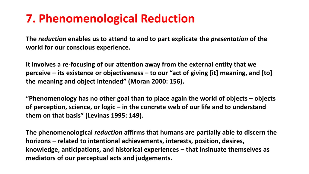 7 phenomenological reduction