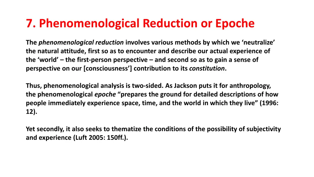 7 phenomenological reduction or epoche