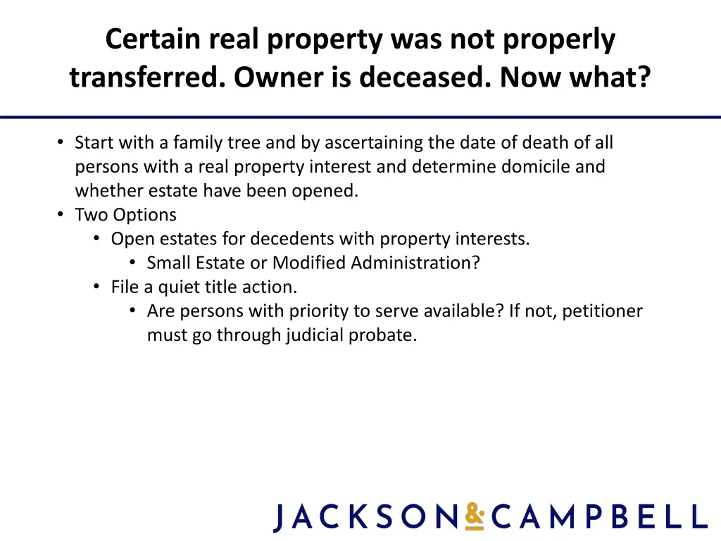 certain real property was not properly