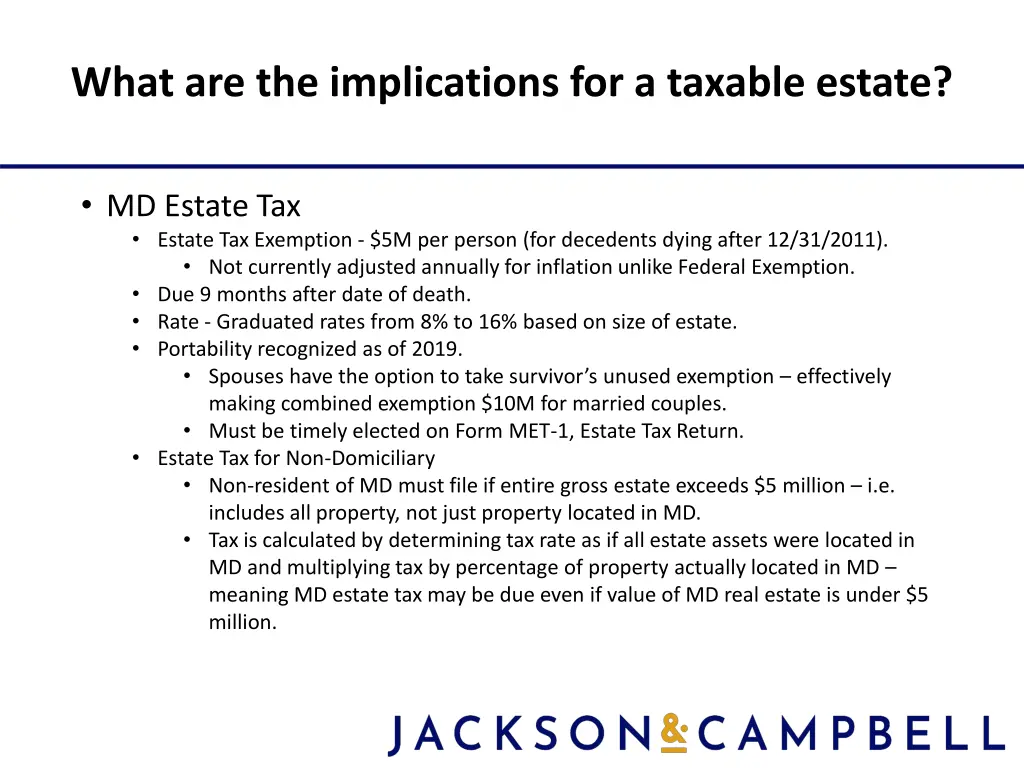 what are the implications for a taxable estate 3