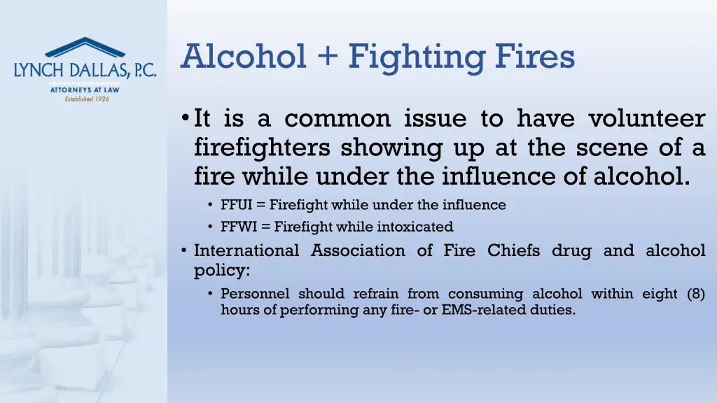 alcohol fighting fires