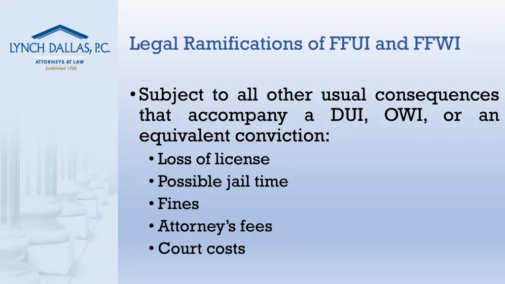 legal ramifications of ffui and ffwi 1