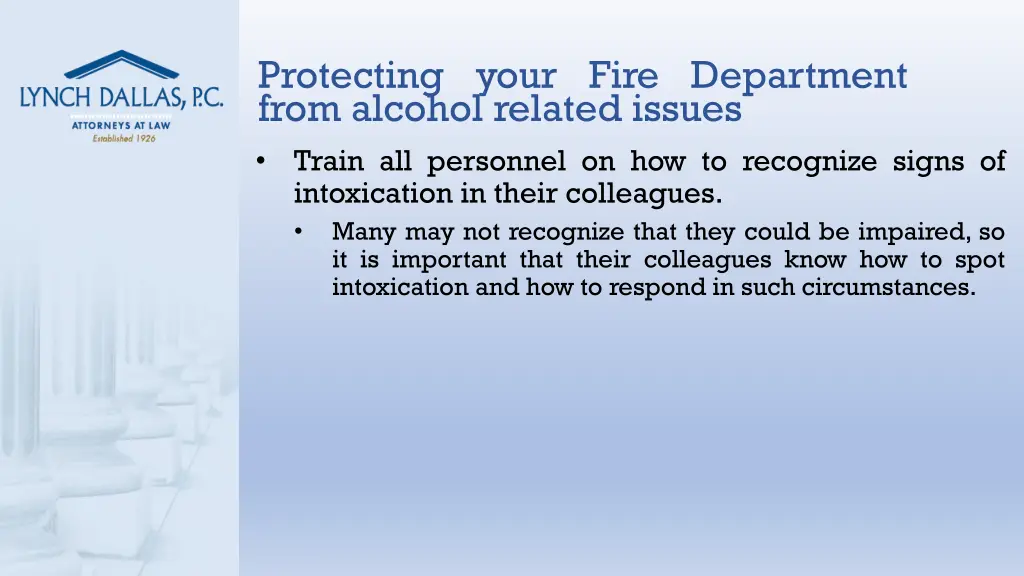 protecting your fire department from alcohol 1