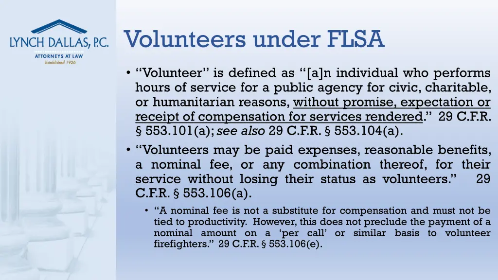 volunteers under flsa