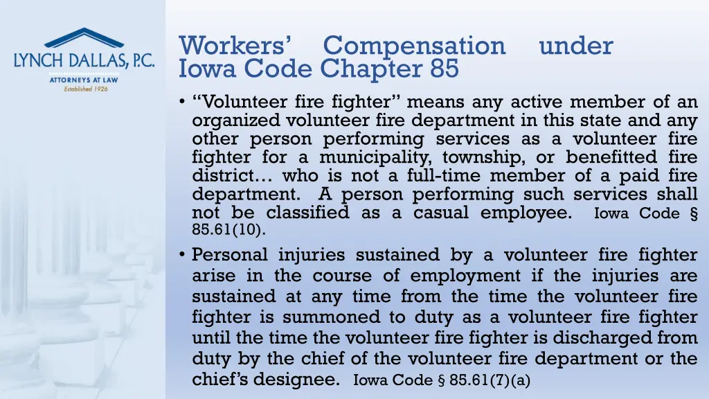 workers iowa code chapter 85