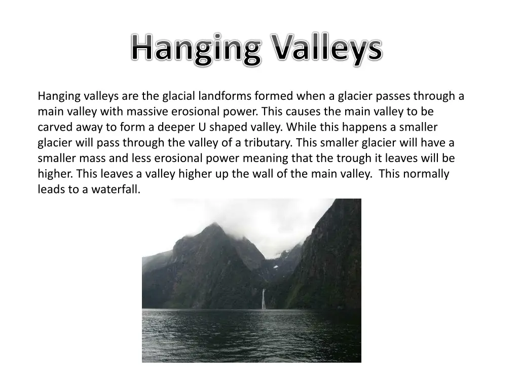 hanging valleys