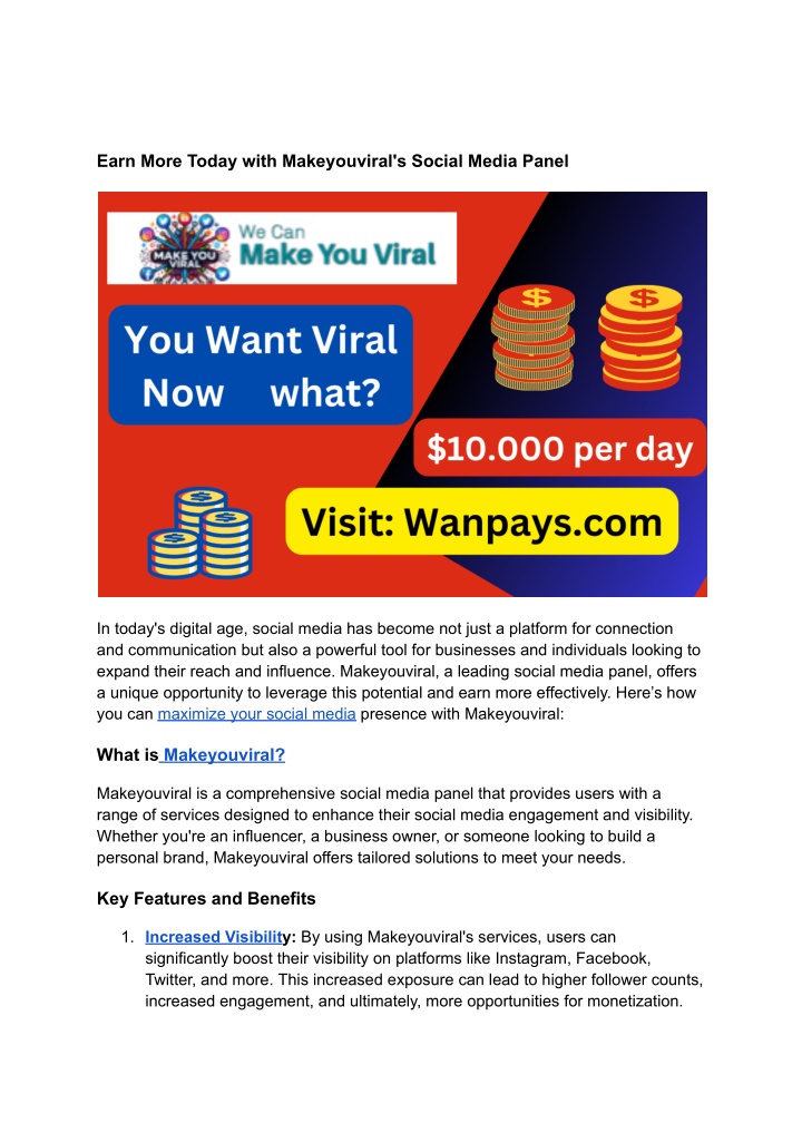 earn more today with makeyouviral s social media