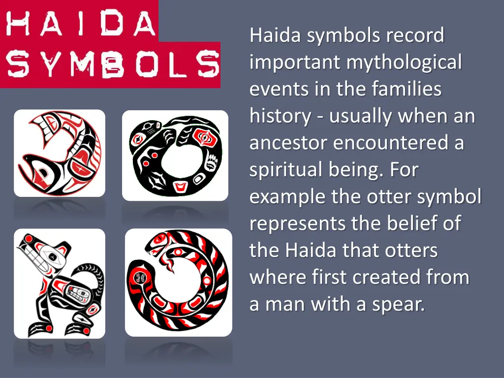 haida symbols record important mythological