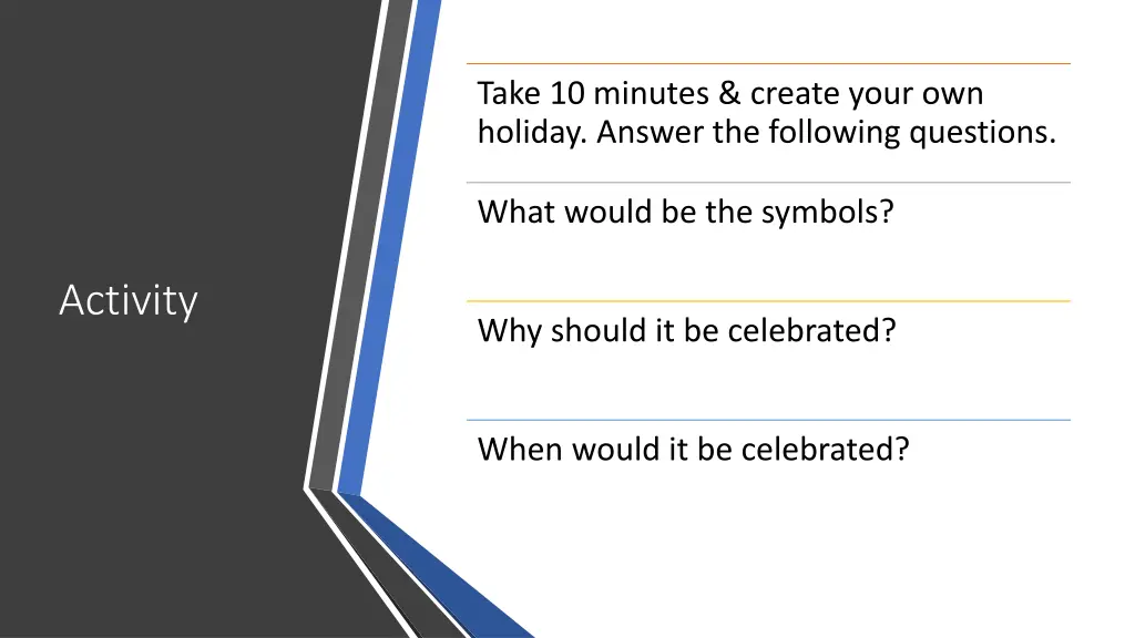 take 10 minutes create your own holiday answer