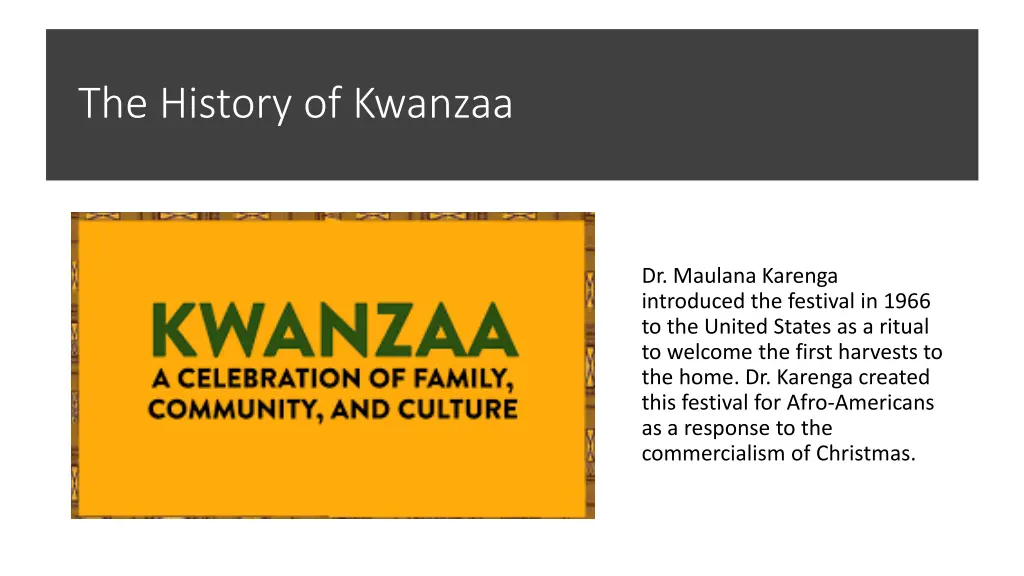 the history of kwanzaa