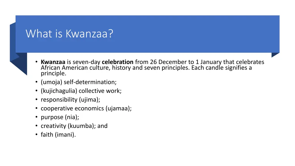 what is kwanzaa