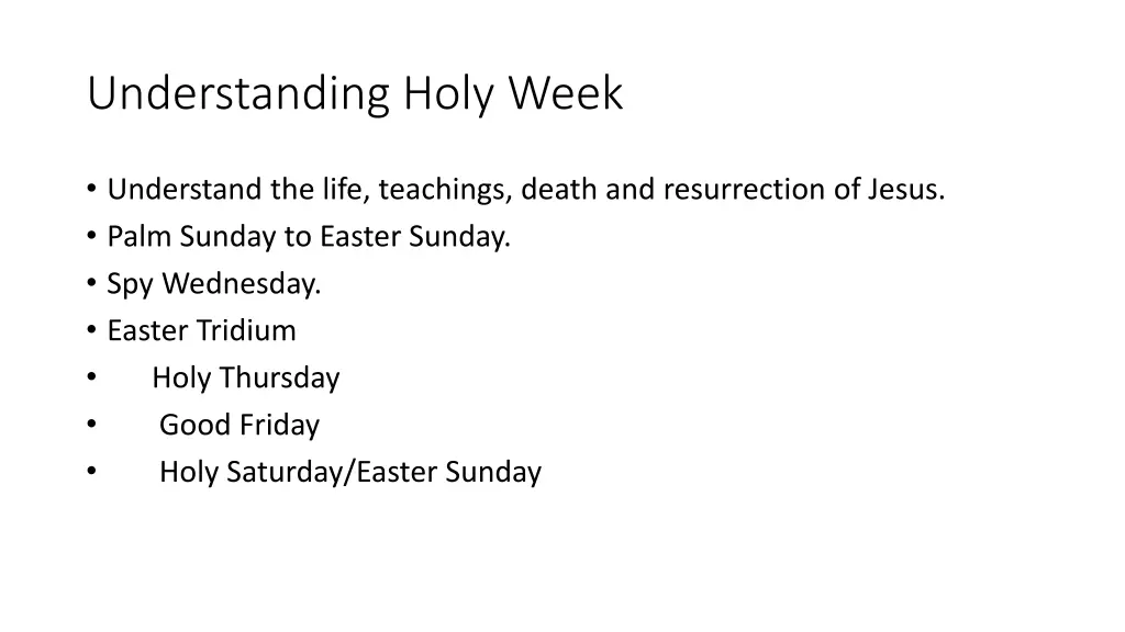 understanding holy week