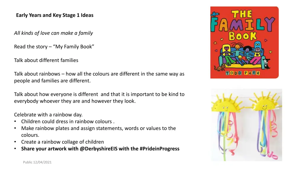 early years and key stage 1 ideas