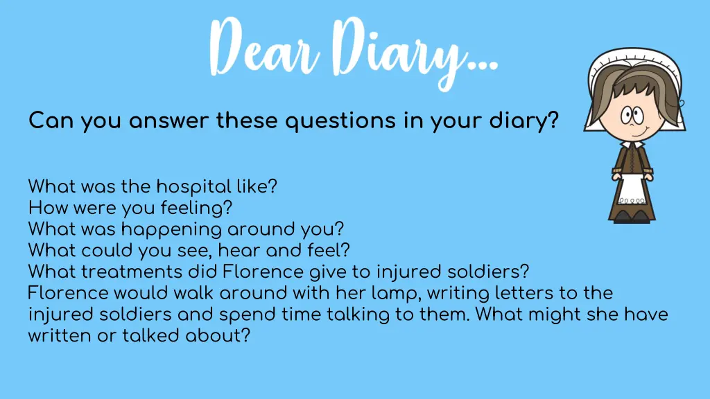 can you answer these questions in your diary