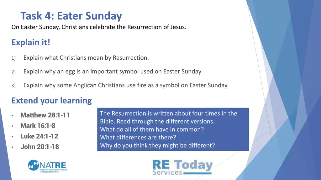 task 4 eater sunday on easter sunday christians