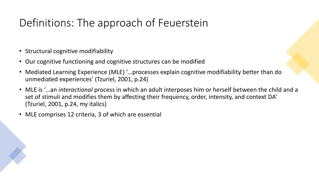 definitions the approach of feuerstein