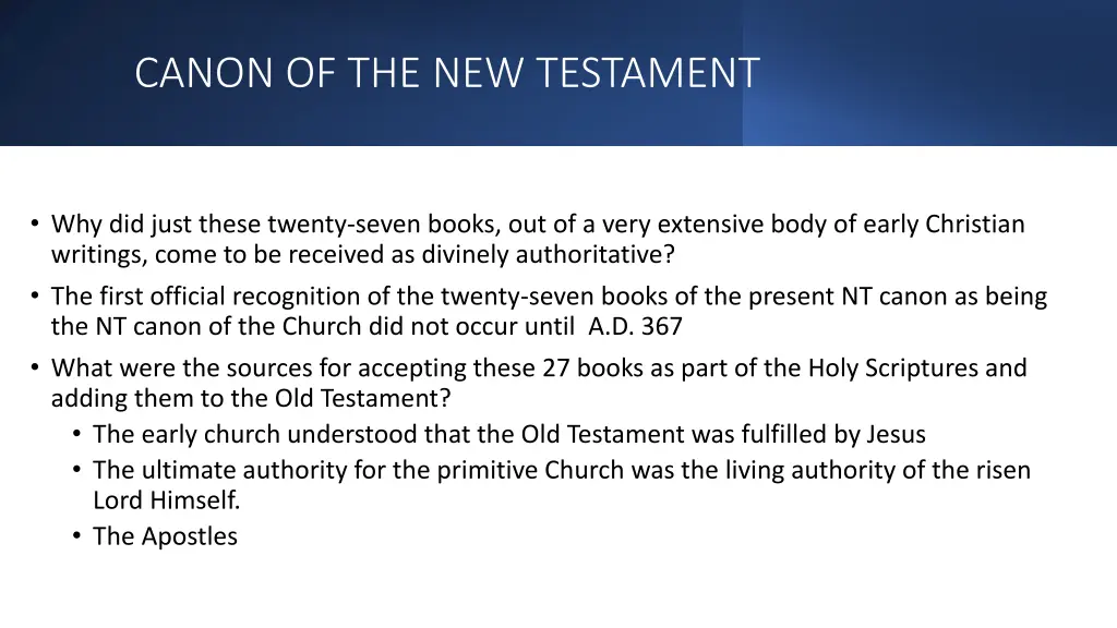 canon of the new testament