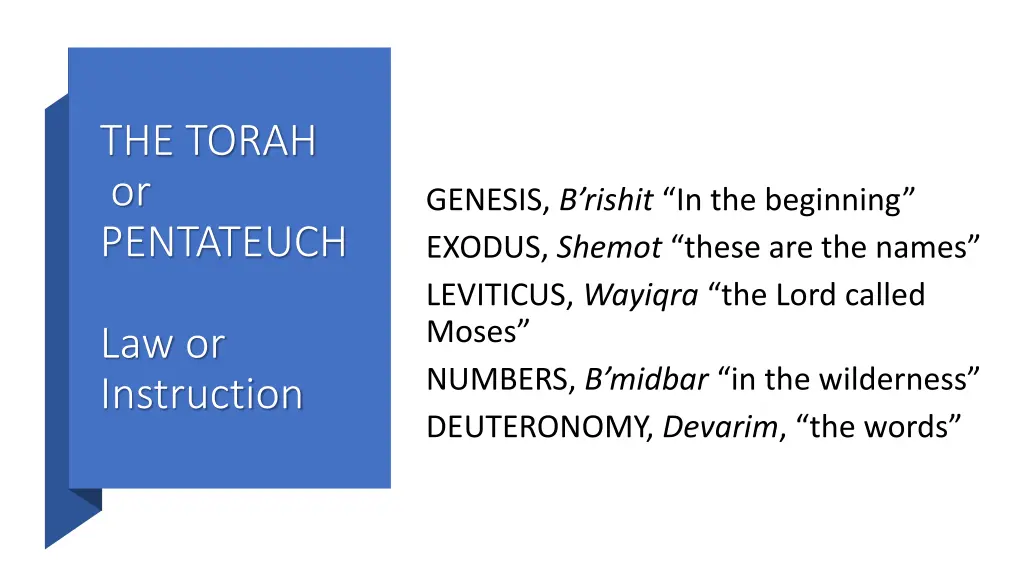 the torah or pentateuch