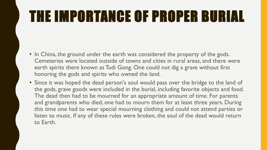 the importance of proper burial the importance