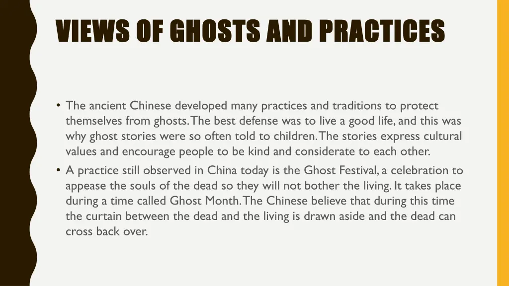 views of ghosts and practices views of ghosts