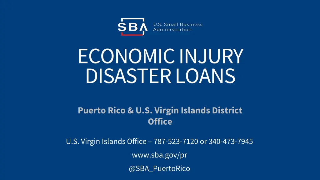 economic injury disaster loans