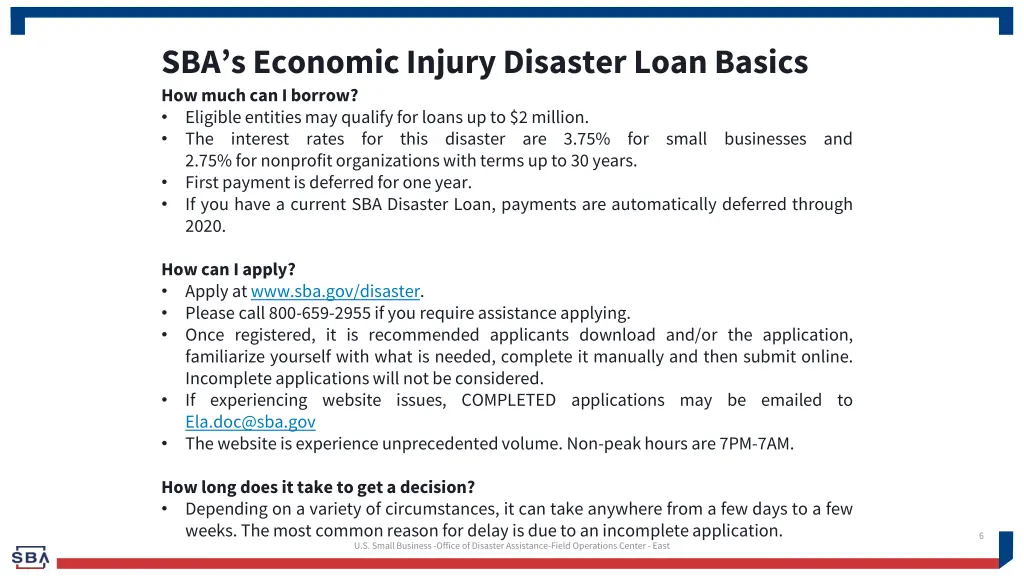 sba s economic injury disaster loan basics