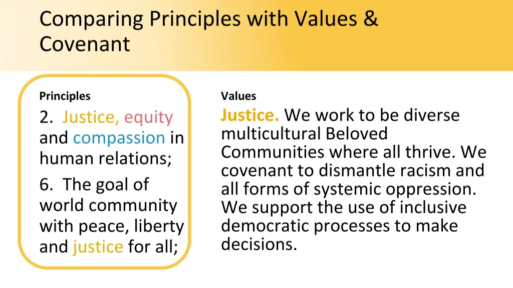 comparing principles with values covenant 3