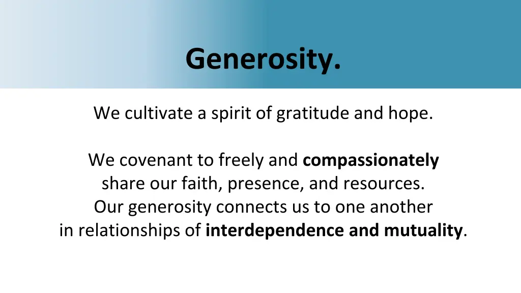 generosity