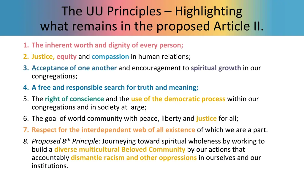 the uu principles highlighting what remains