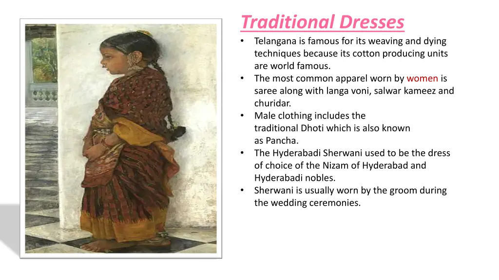 traditional dresses telangana is famous