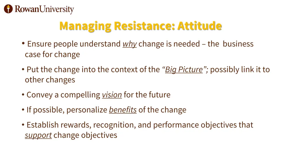 managing resistance attitude ensure people