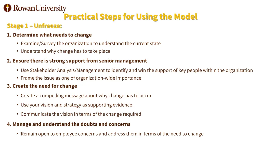 practical steps for using the model