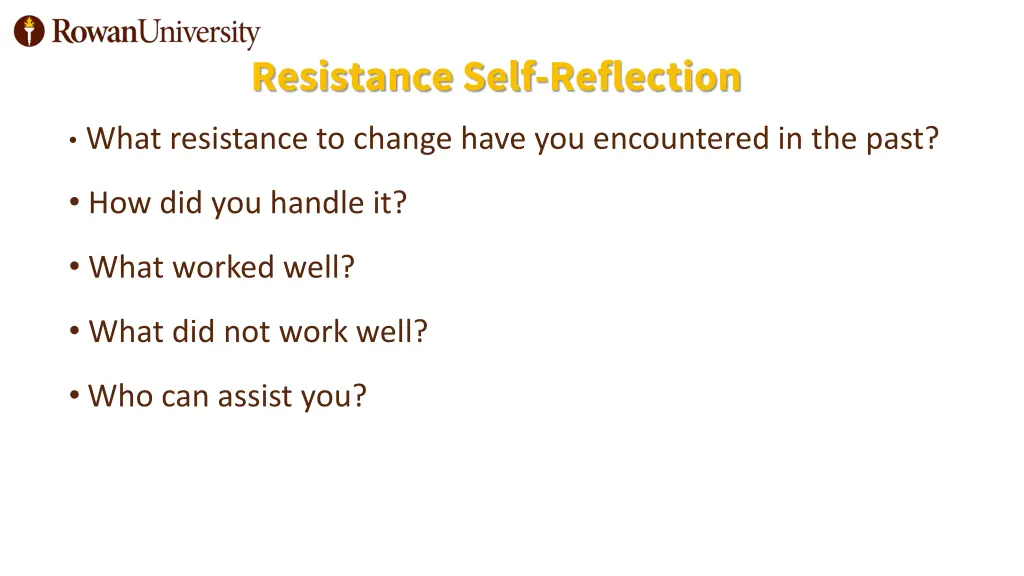 resistance self reflection