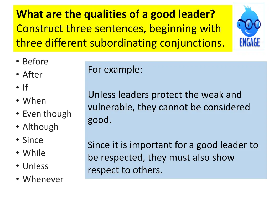 what are the qualities of a good leader construct