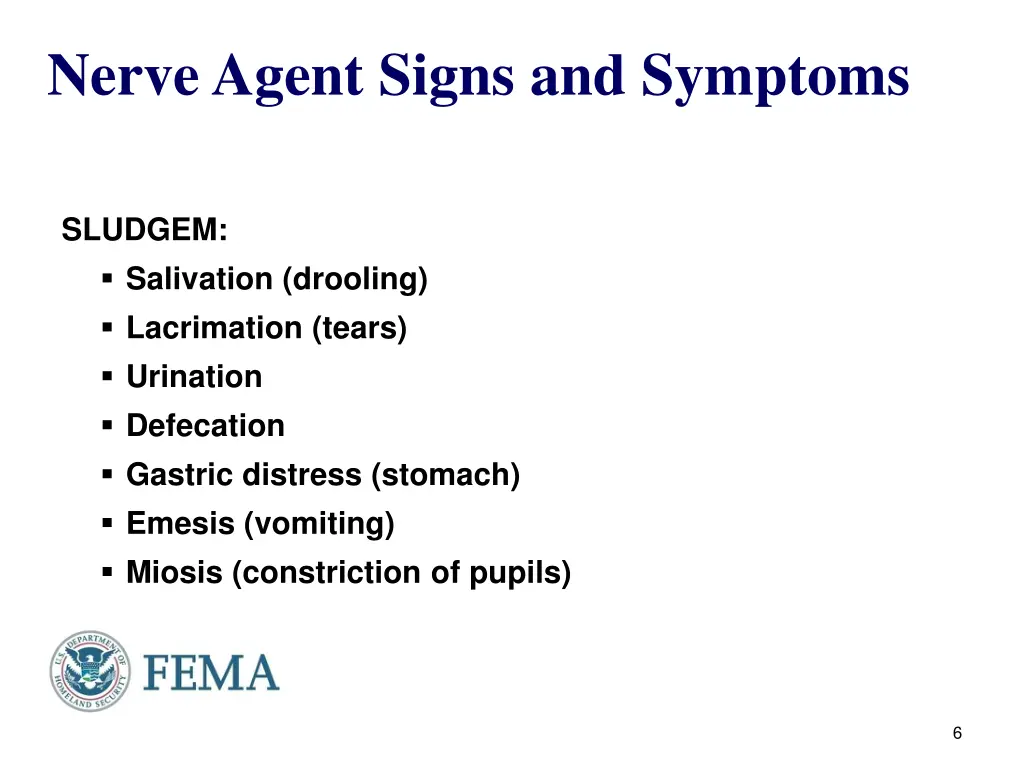 nerve agent signs and symptoms