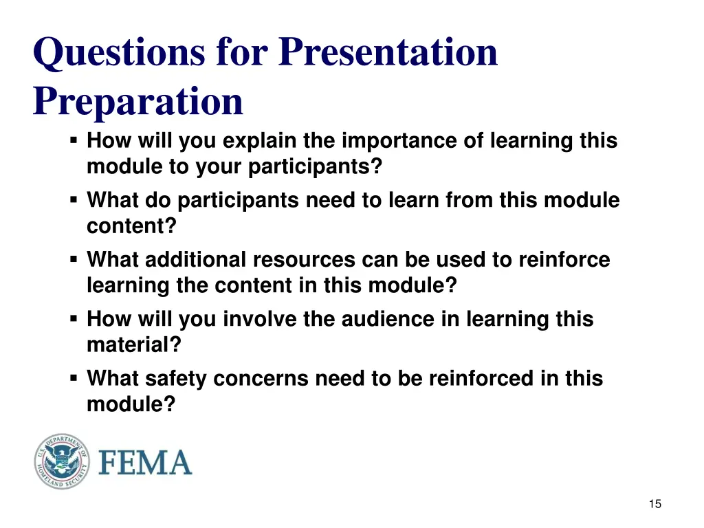 questions for presentation preparation how will