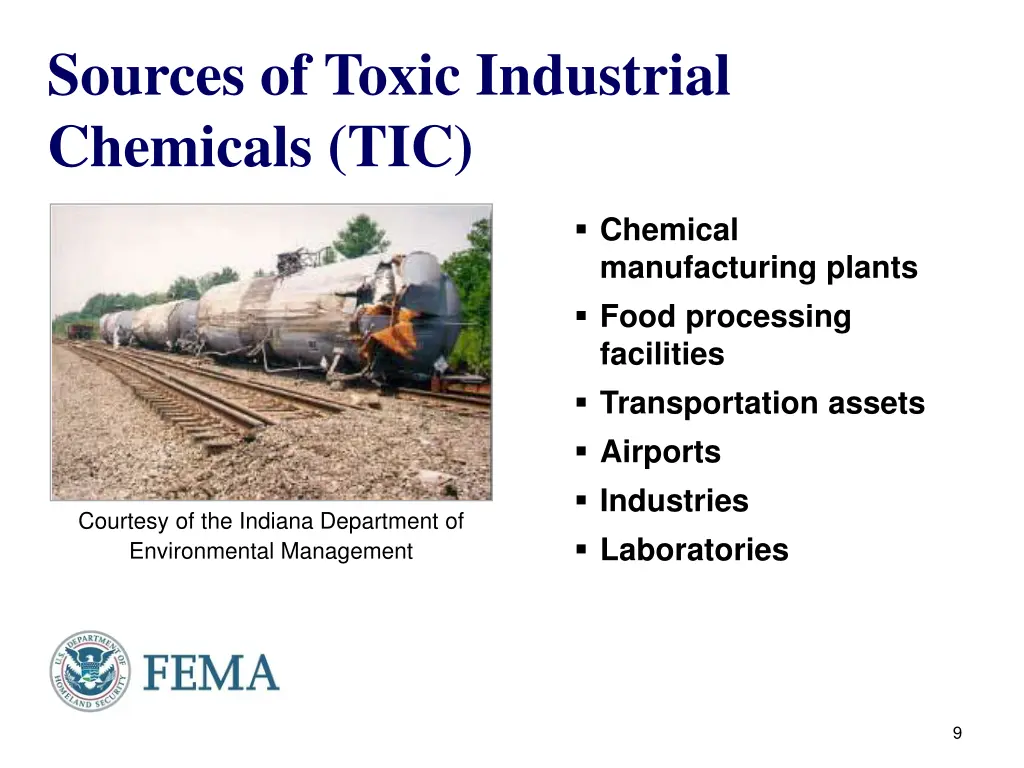 sources of toxic industrial chemicals tic