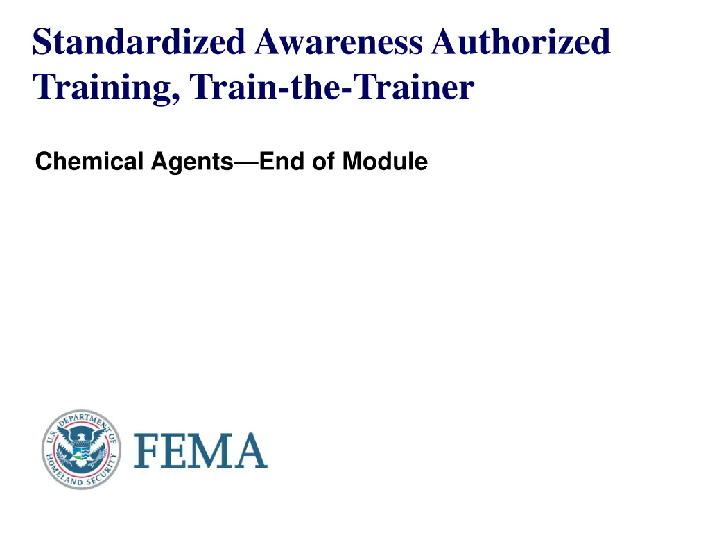 standardized awareness authorized training train 1