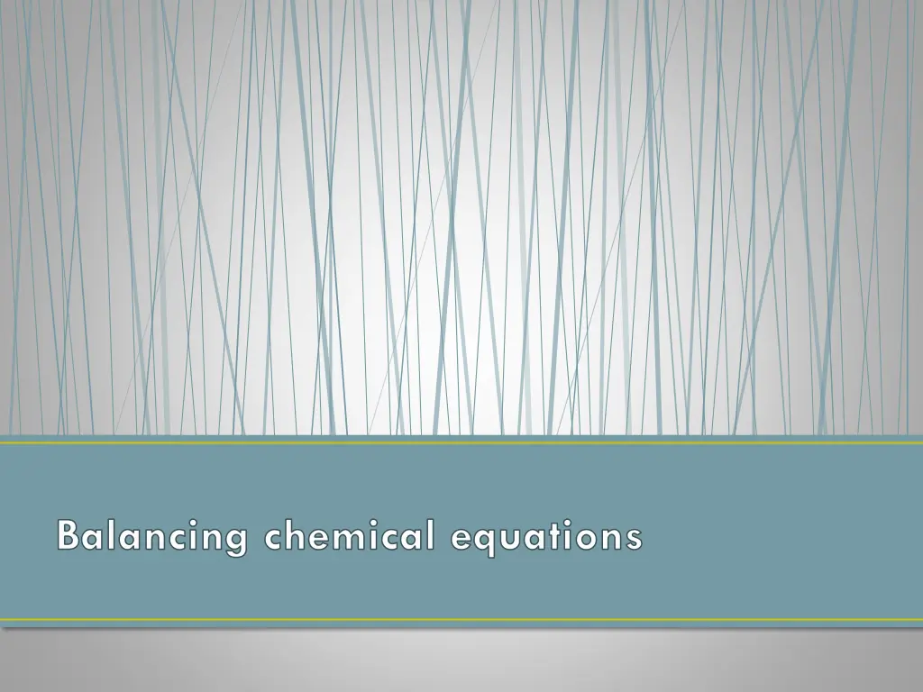 balancing chemical equations