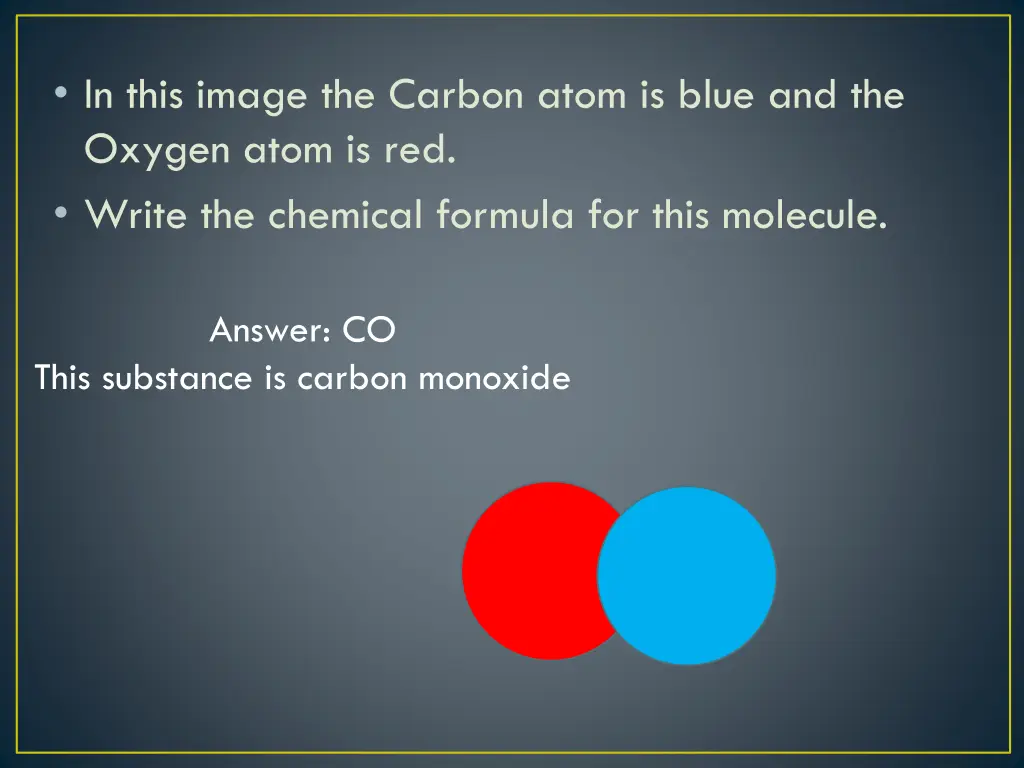 in this image the carbon atom is blue