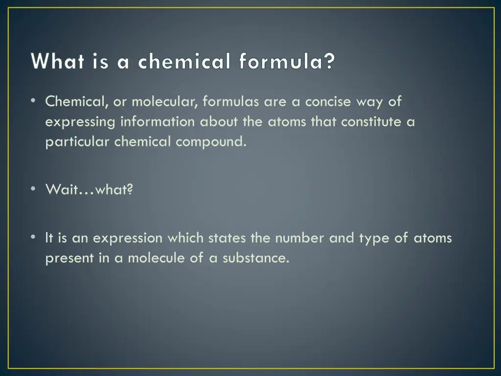 what is a chemical formula