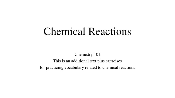 chemical reactions