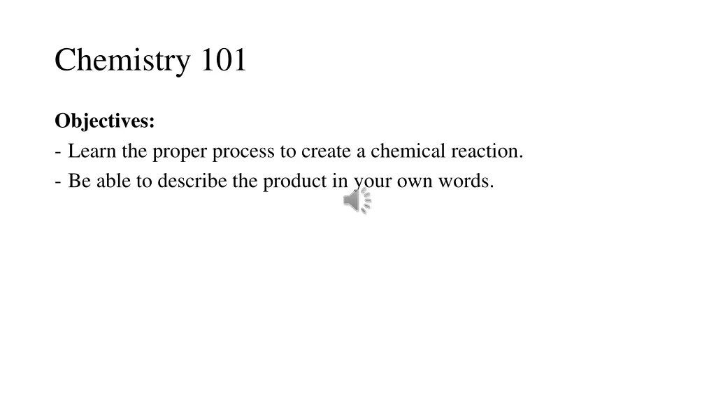 chemistry 101 1