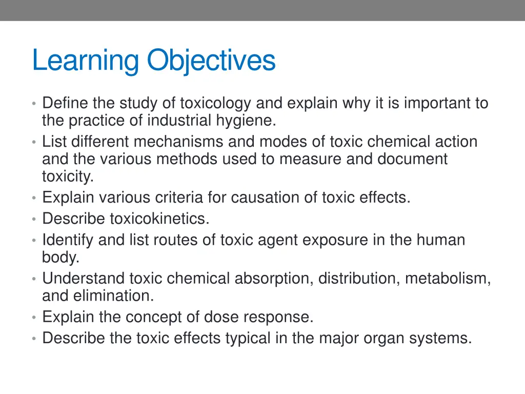 learning objectives