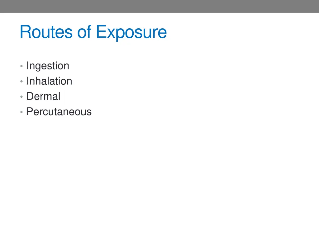 routes of exposure