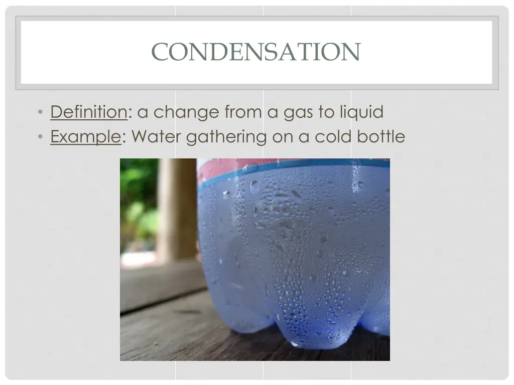 condensation