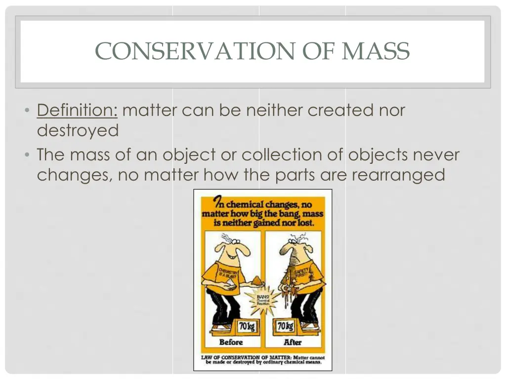 conservation of mass