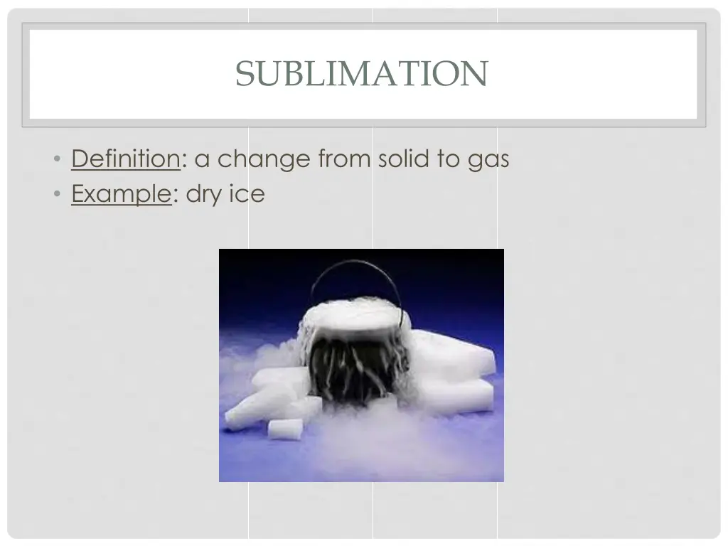 sublimation